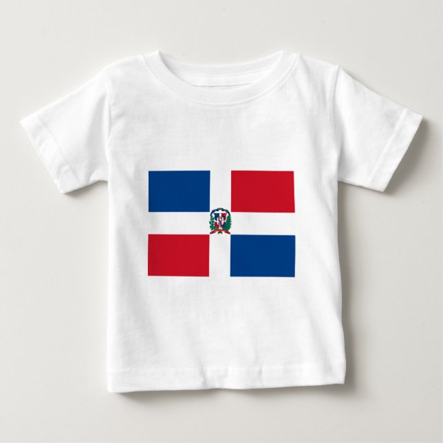 Flagge der Dominikanischen Republik Baby T-shirt (Vorderseite)