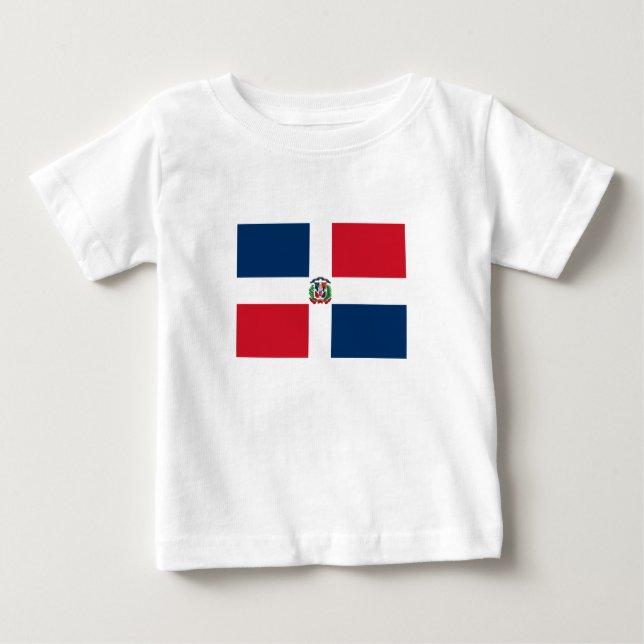 Flagge der Dominikanischen Republik Baby T-shirt (Vorderseite)