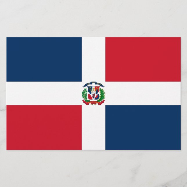 Flagge der Dominikanischen Republik Briefpapier (Vorderseite)