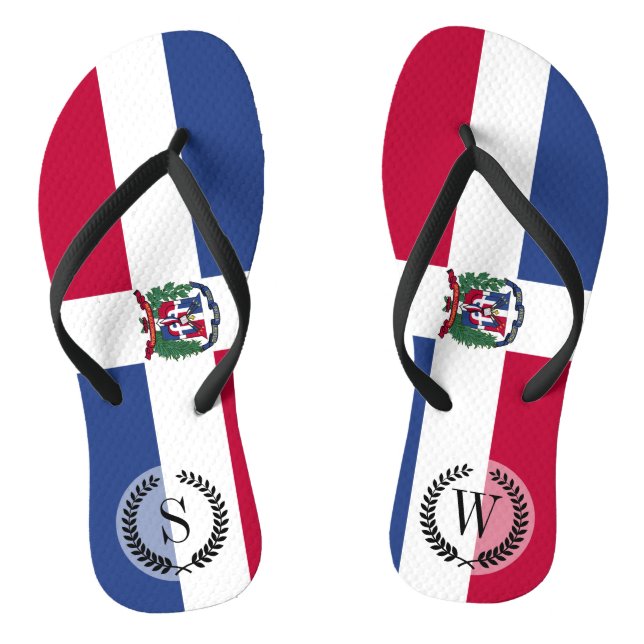 Flagge der Dominikanischen Republik Flip Flops (Fußbett)