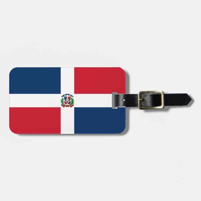 Flagge der Dominikanischen Republik Gepäckanhänger (Vorderseite horizontal)