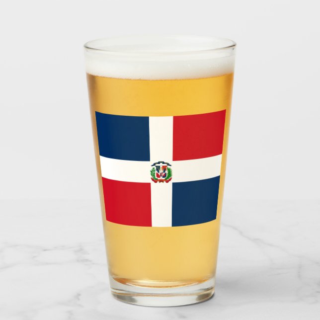 Flagge der Dominikanischen Republik Glas (Vorne (Gefüllt))