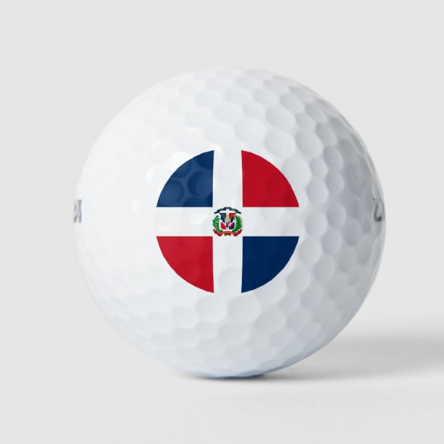 Flagge der Dominikanischen Republik Golfball (Vorderseite)