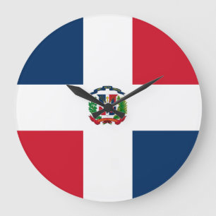 Flagge der Dominikanischen Republik Große Wanduhr
