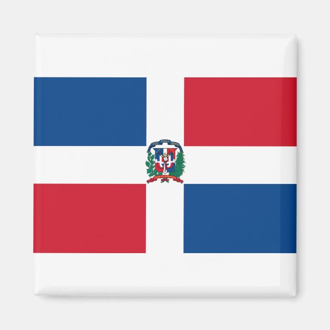 Flagge der Dominikanischen Republik Magnet (Vorne)