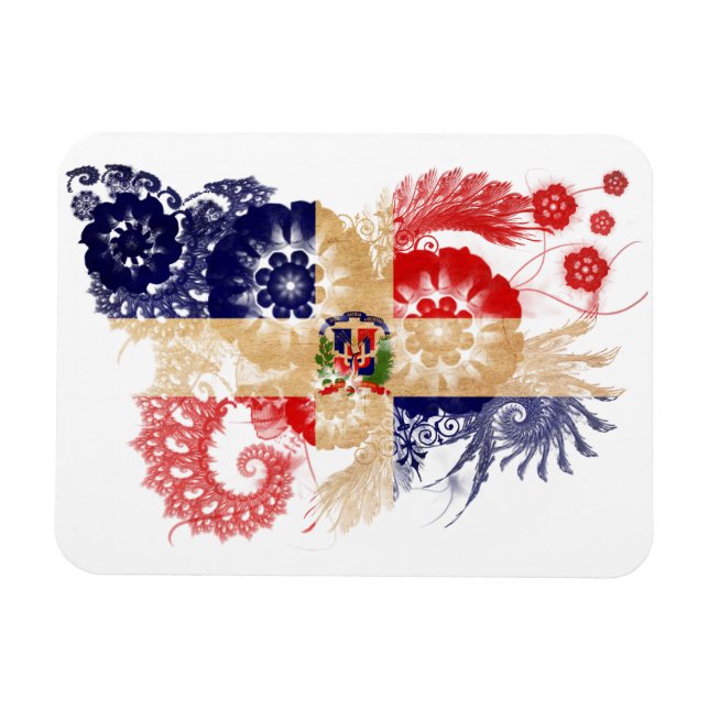 Flagge der Dominikanischen Republik Magnet (Horizontal)
