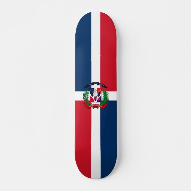 Flagge der Dominikanischen Republik Skateboard (Vorne)
