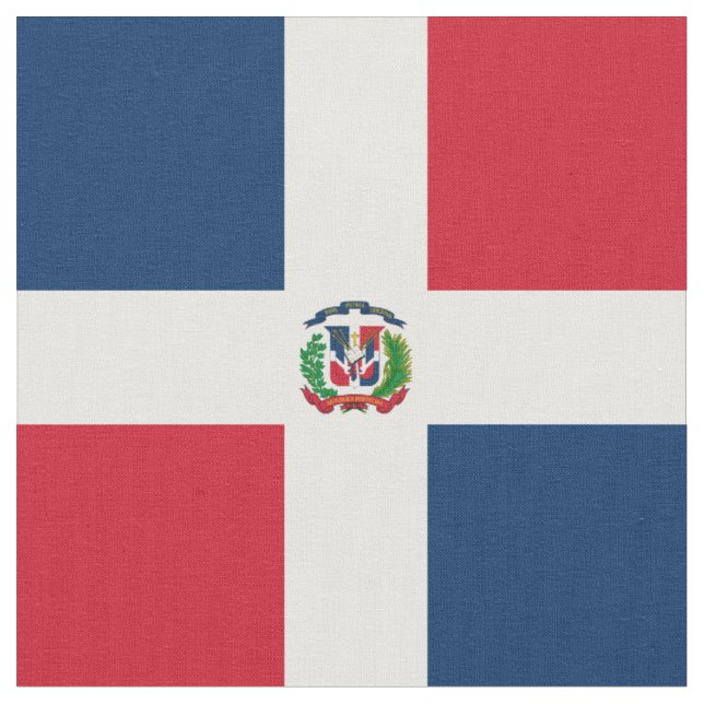 Flagge der Dominikanischen Republik Stoff (Nahaufnahme)