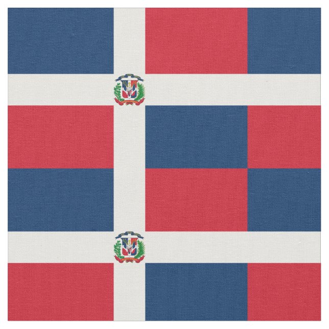 Flagge der Dominikanischen Republik Stoff (Nahaufnahme)
