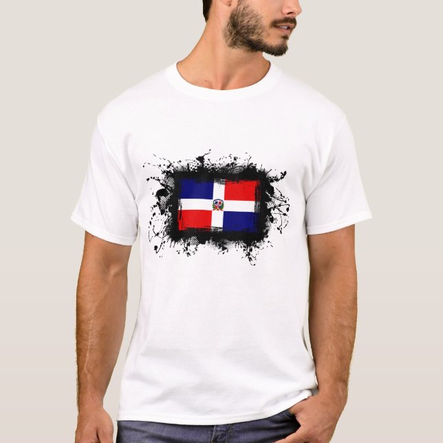 Flagge der Dominikanischen Republik T-Shirt (Vorderseite)
