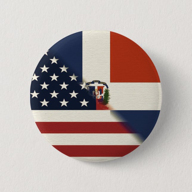 Flagge der Dominikanischen Republik | US D.R. Button (Vorderseite)