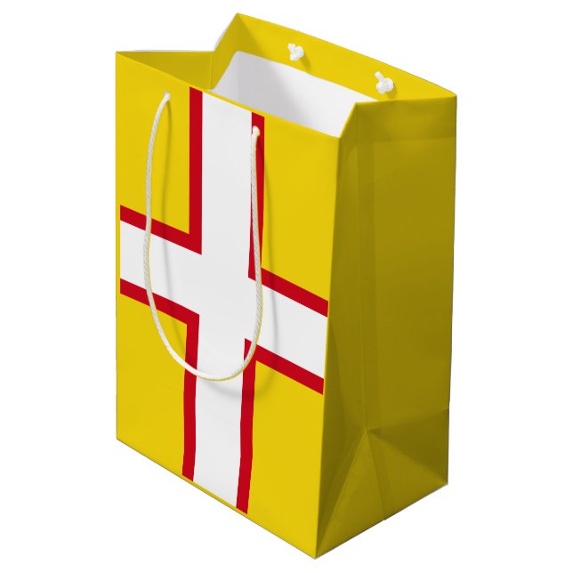 Flagge der Dorset-Geschenktasche Mittlere Geschenktüte (Rückseite Schrägansicht)