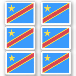 Flagge der DR Kongo - Sammelaufkleber Aufkleber