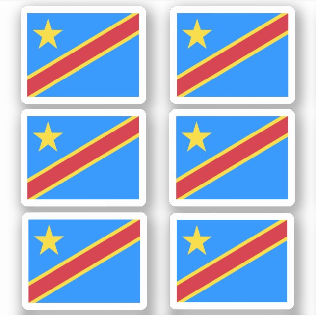Flagge der DR Kongo - Sammelaufkleber Aufkleber (Vorderseite)