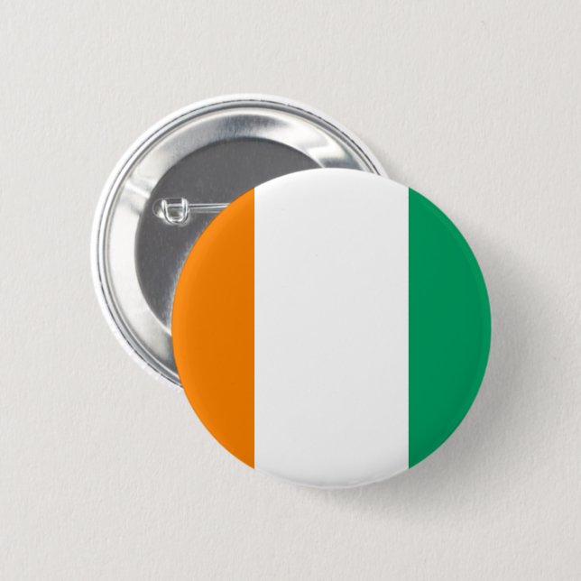 Flagge der Elfenbeinküste Button (Vorne & Hinten)