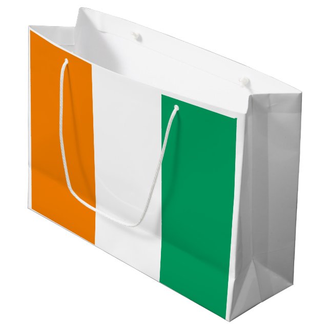 Flagge der Elfenbeinküste Große Geschenktüte (Vorderseite Schrägansicht)