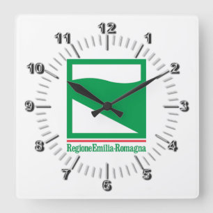 Flagge der Emilia Romagna (Italien) Quadratische Wanduhr