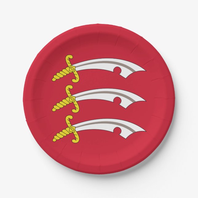 Flagge der Essex Paper-Teller Pappteller (Vorderseite)