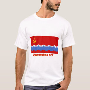 Flagge der Estnischen SSR mit Namen T-Shirt