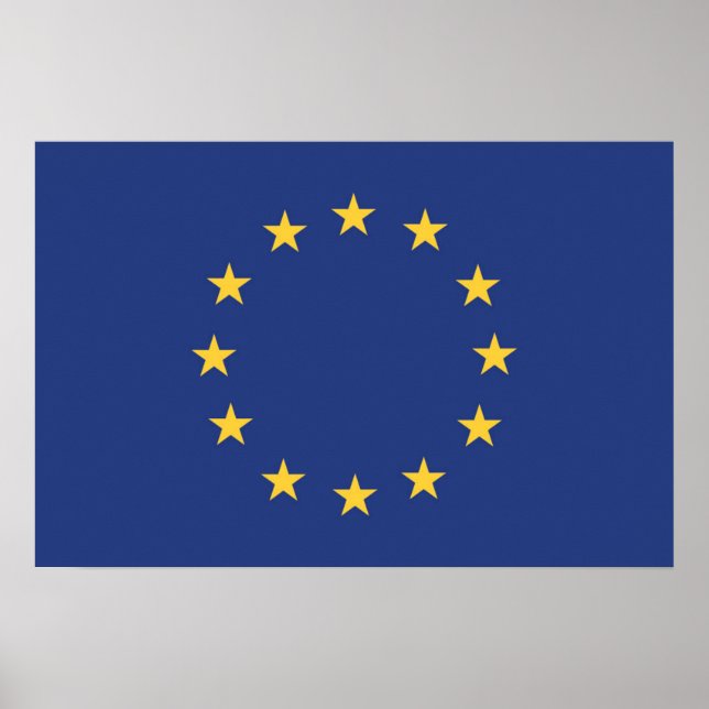 Flagge der Europäischen Gewerkschaft Poster (Vorne)