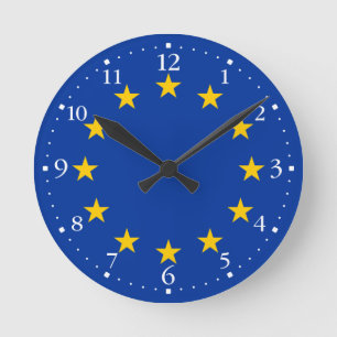 Flagge der Europäischen Union Runde Wanduhr
