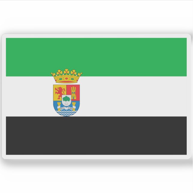 Flagge der Extremadura Aufkleber (Vorderseite)