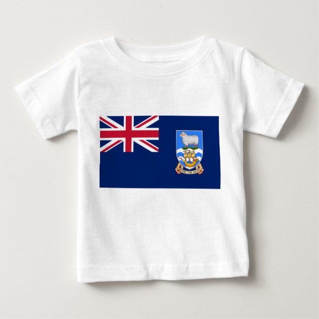 Flagge der Falklandinseln (Britisches Hoheitsgebie Baby T-shirt (Vorderseite)