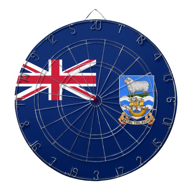 Flagge der Falklandinseln (Britisches Hoheitsgebie Dartscheibe (vorne)