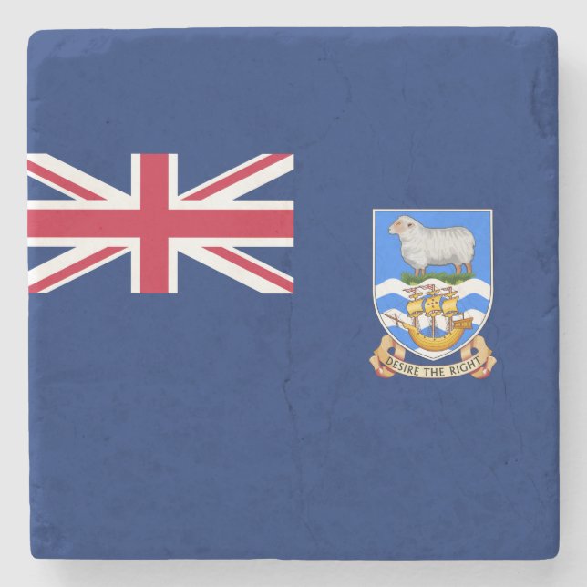 Flagge der Falklandinseln (Britisches Hoheitsgebie Steinuntersetzer (Vorderseite)