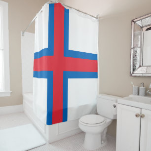 Flagge der Färöer Duschvorhang
