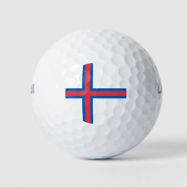 Flagge der Färöer Golfball (Vorderseite)