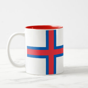 Flagge der Färöer-Inseln Zweifarbige Tasse