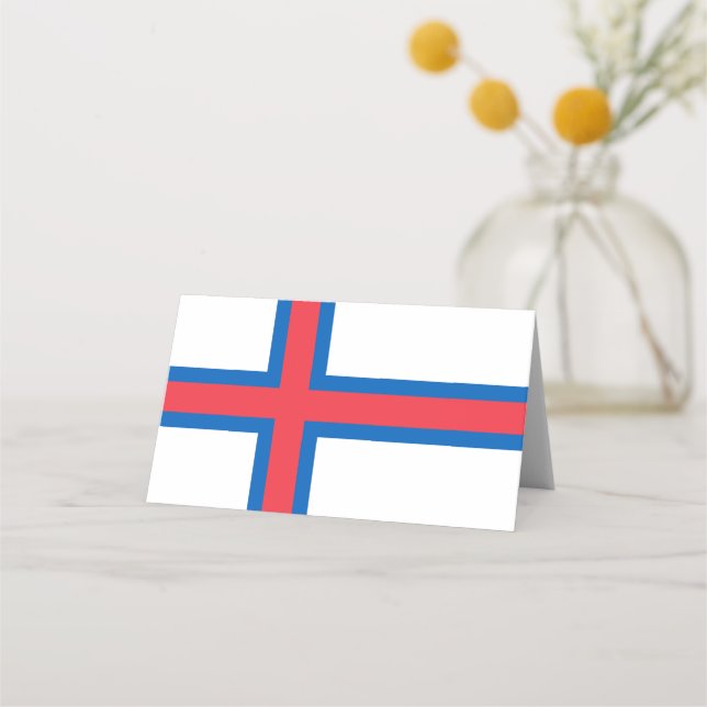 Flagge der Färöer Platzkarte (Vorderseite)