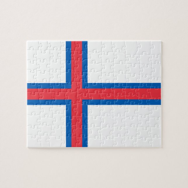Flagge der Färöer Puzzle (Horizontal)