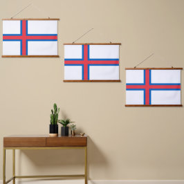 Flagge der Färöer Wandteppich Mit Holzrahmen