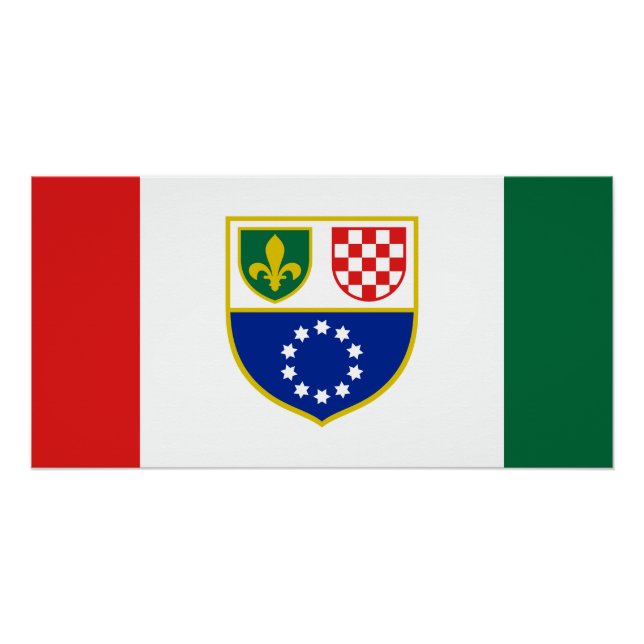 Flagge der Föderation Bosnien und Herzegowina Poster (Vorderseite)