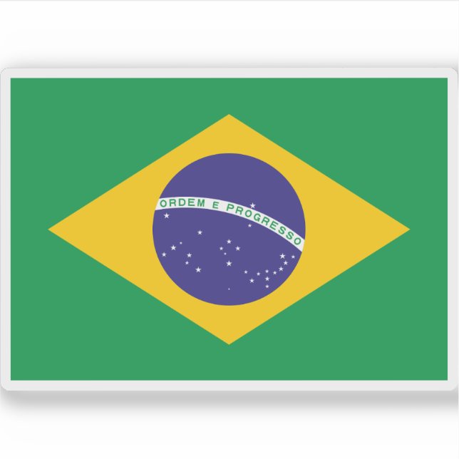 Flagge der Föderativen Republik Brasilien Aufkleber (Vorderseite)