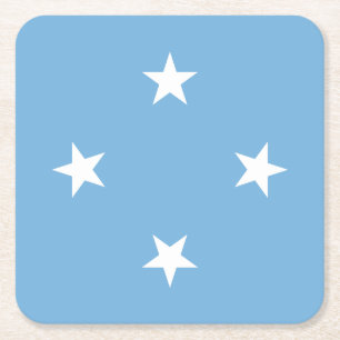 Flagge der Föderierten Staaten von Mikronesien Rechteckiger Pappuntersetzer
