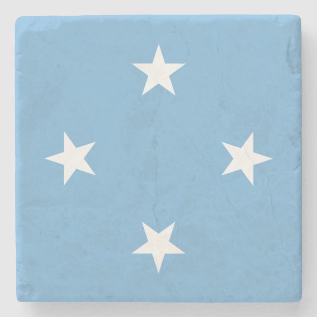 Flagge der Föderierten Staaten von Mikronesien Steinuntersetzer (Vorderseite)