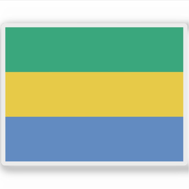 Flagge der Gabunischen Republik Aufkleber (Vorderseite)