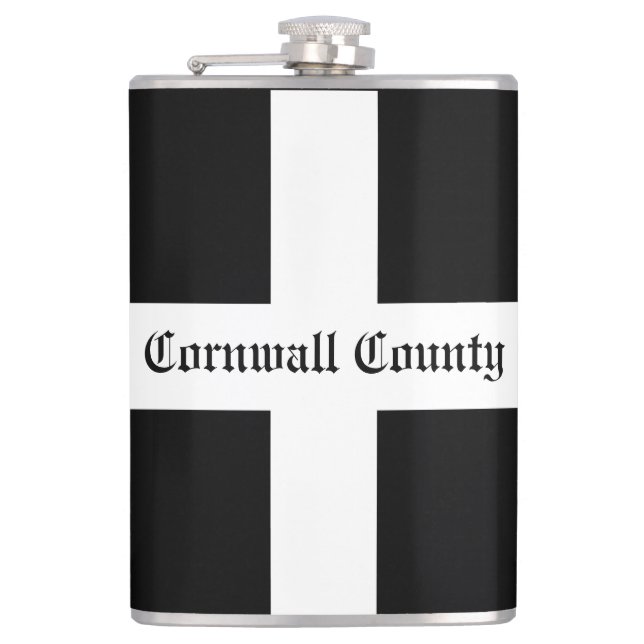 Flagge der Grafschaft Cornwall Flachmann (Vorderseite)