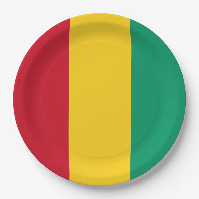 Flagge der Guinea (afrikanisches Land) Pappteller (Vorderseite)