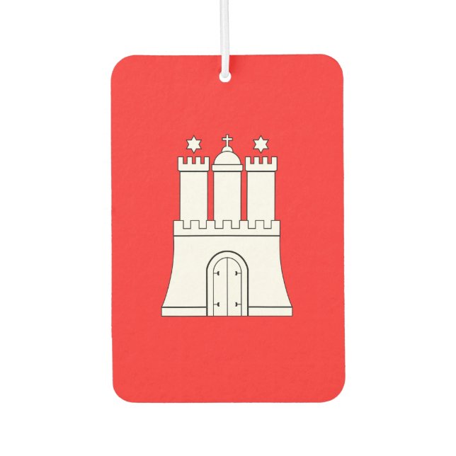 Flagge der Hamburger Postkarte Autolufterfrischer (Vorderseite)