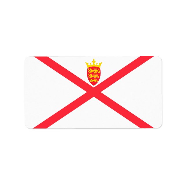 Flagge der Insel Jersey Adressaufkleber (Vorne)