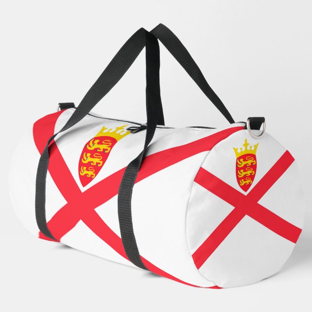 Flagge der Insel Jersey Duffle Bag (Linke Ecke)