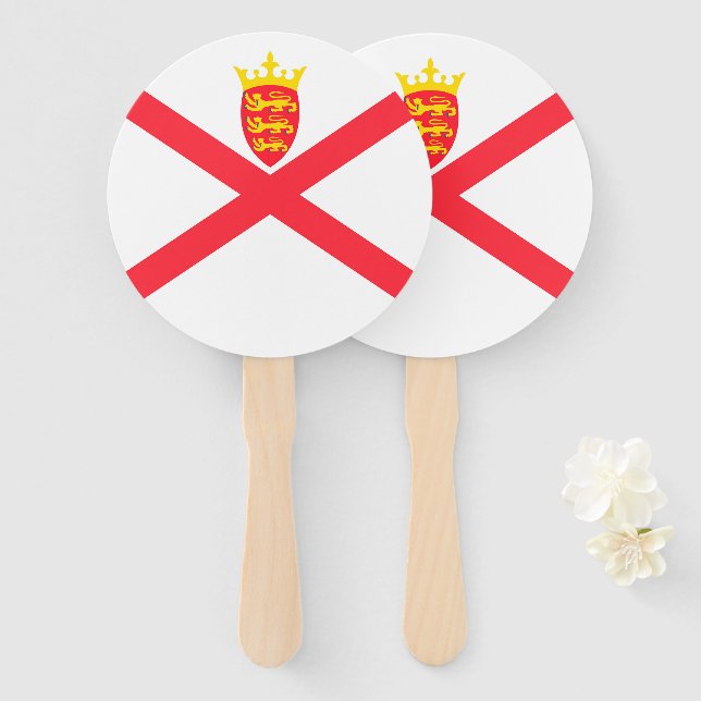 Flagge der Insel Jersey Fächer (Vorne und Hinten)