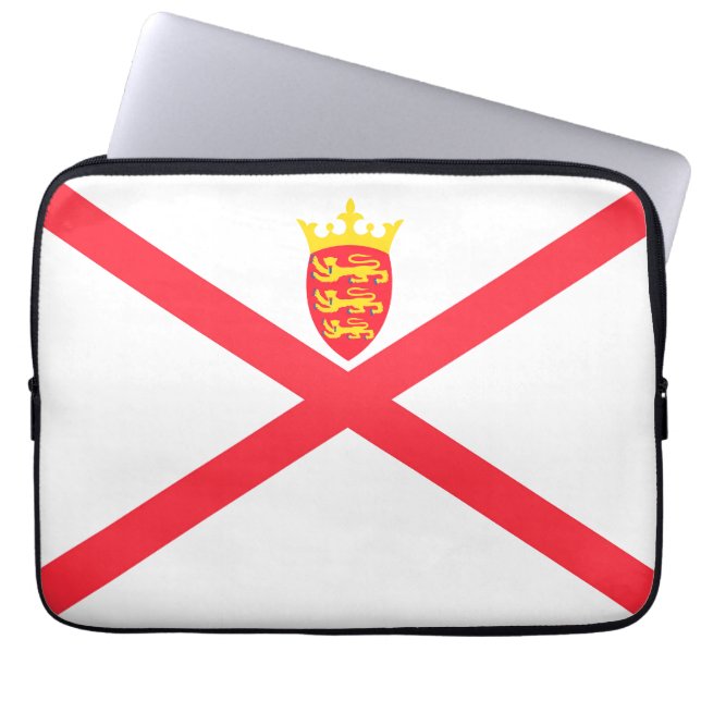 Flagge der Insel Jersey Laptopschutzhülle (Vorderseite)