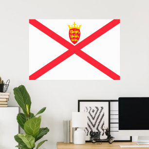 Flagge der Insel Jersey Poster