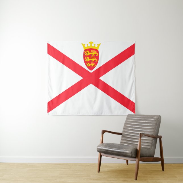 Flagge der Insel Jersey Wandteppich (Beispiel (Horizontal))