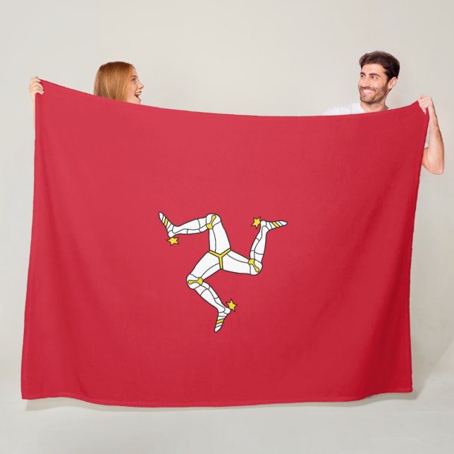 Flagge der Insel Man Fleecedecke (Beispiel)